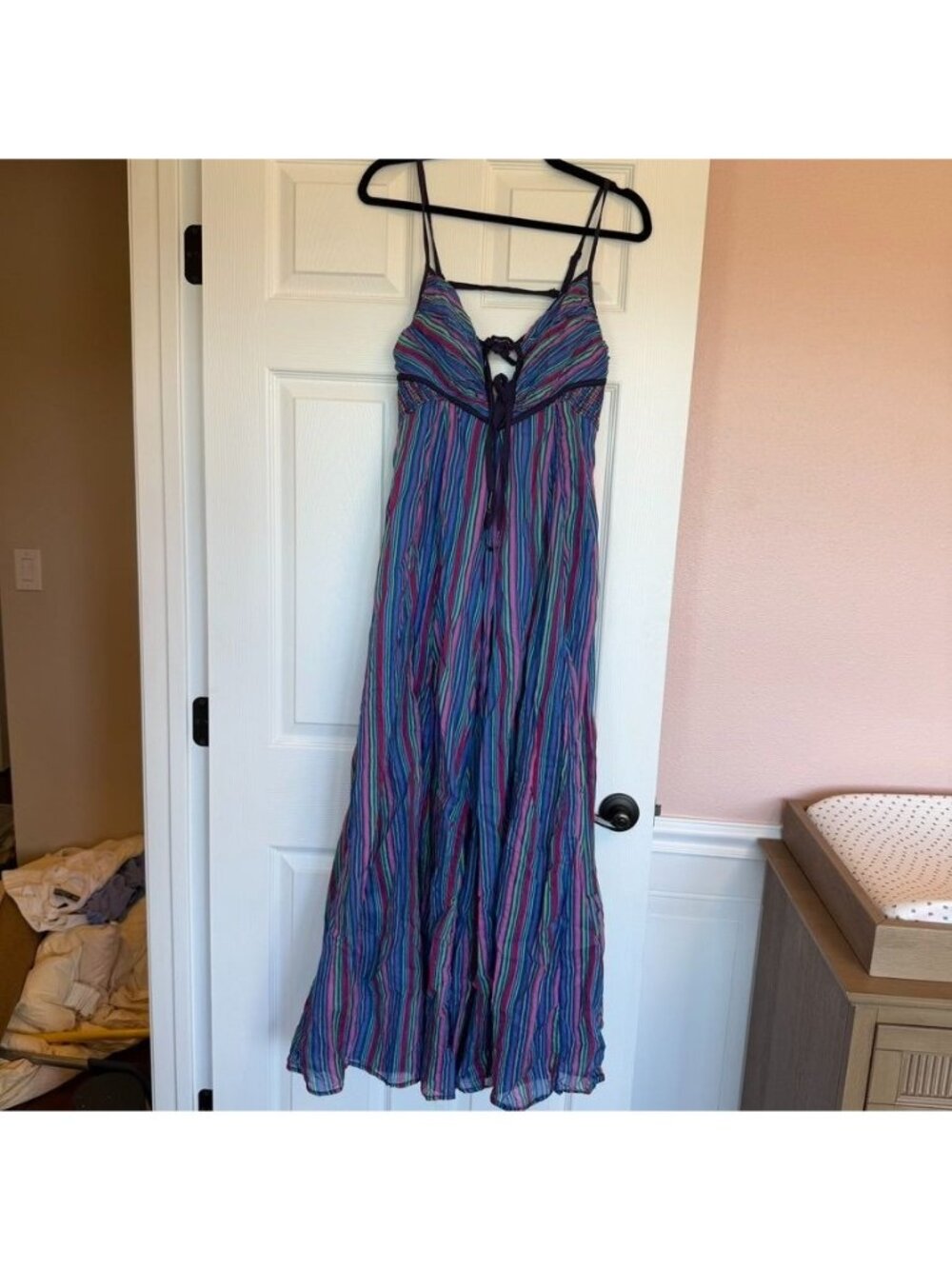 Free People Boho Whimsical Ethereal Smocked Maxi Dress Size Medium